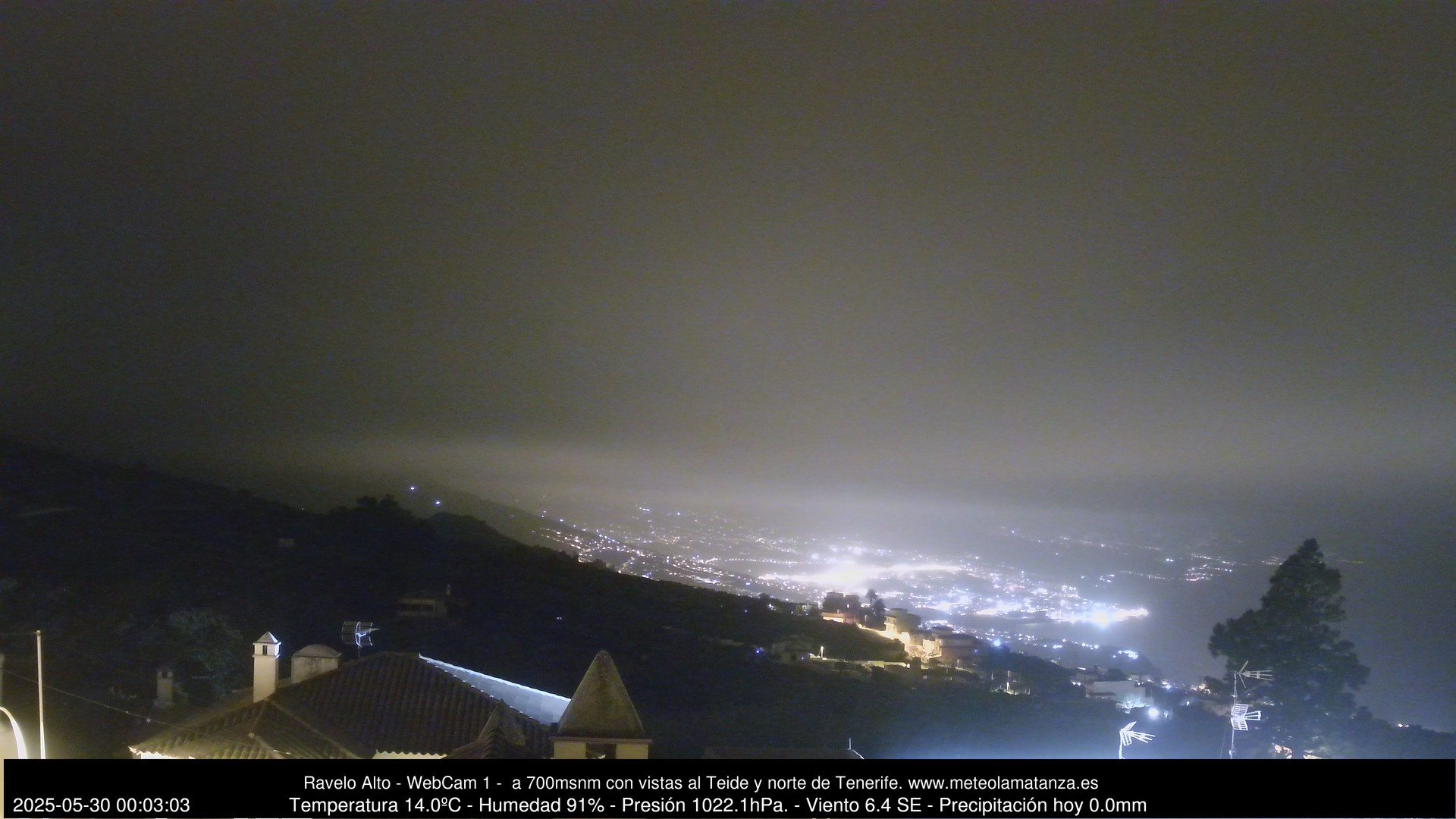time-lapse frame, MeteoRavelo- Visión N de Tenerife webcam