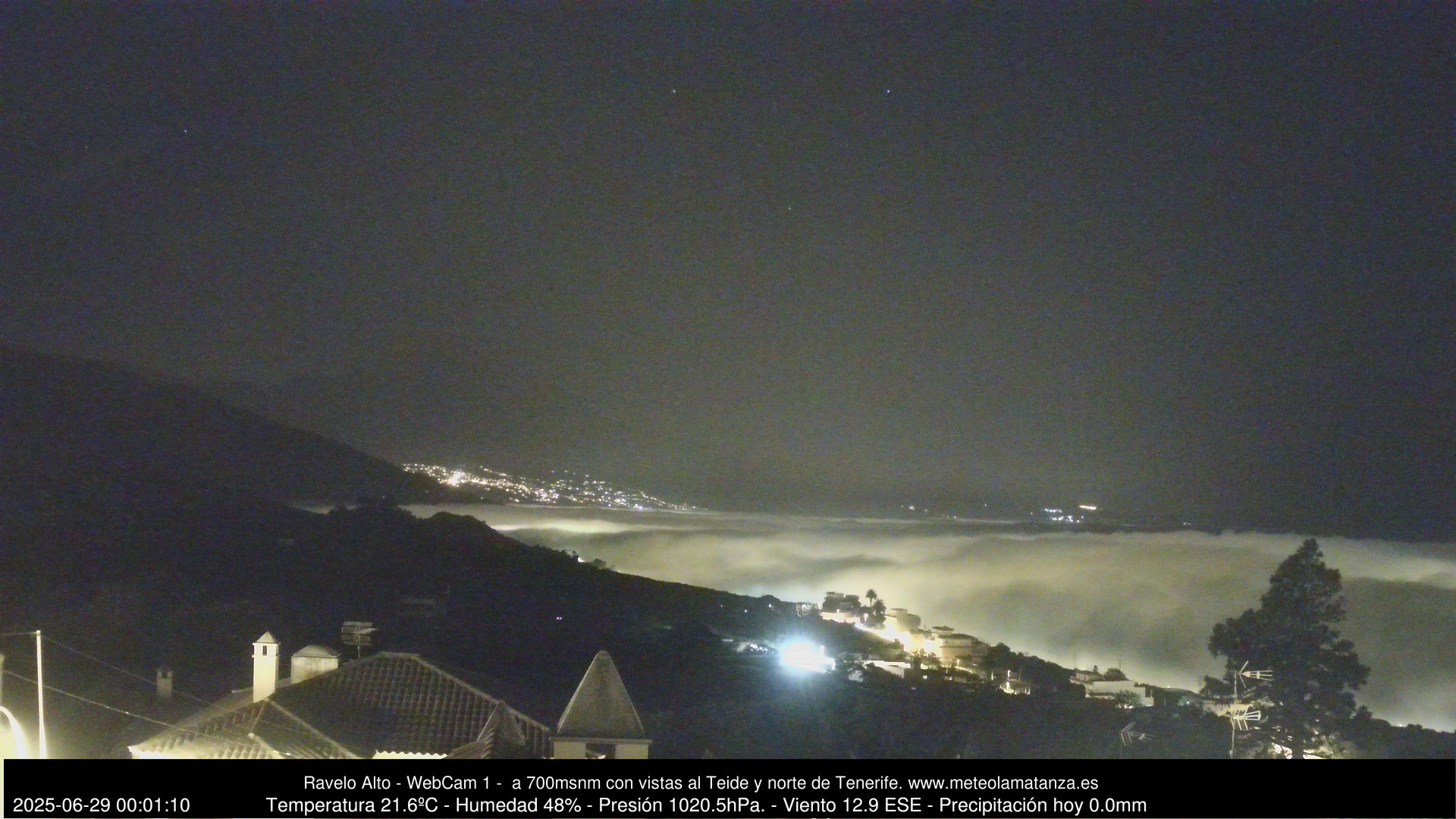 time-lapse frame, MeteoRavelo- Visión N de Tenerife webcam