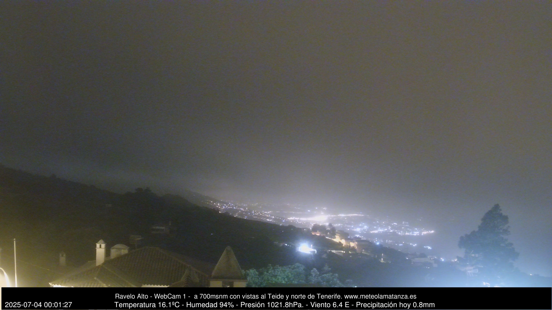 time-lapse frame, MeteoRavelo- Visión N de Tenerife webcam