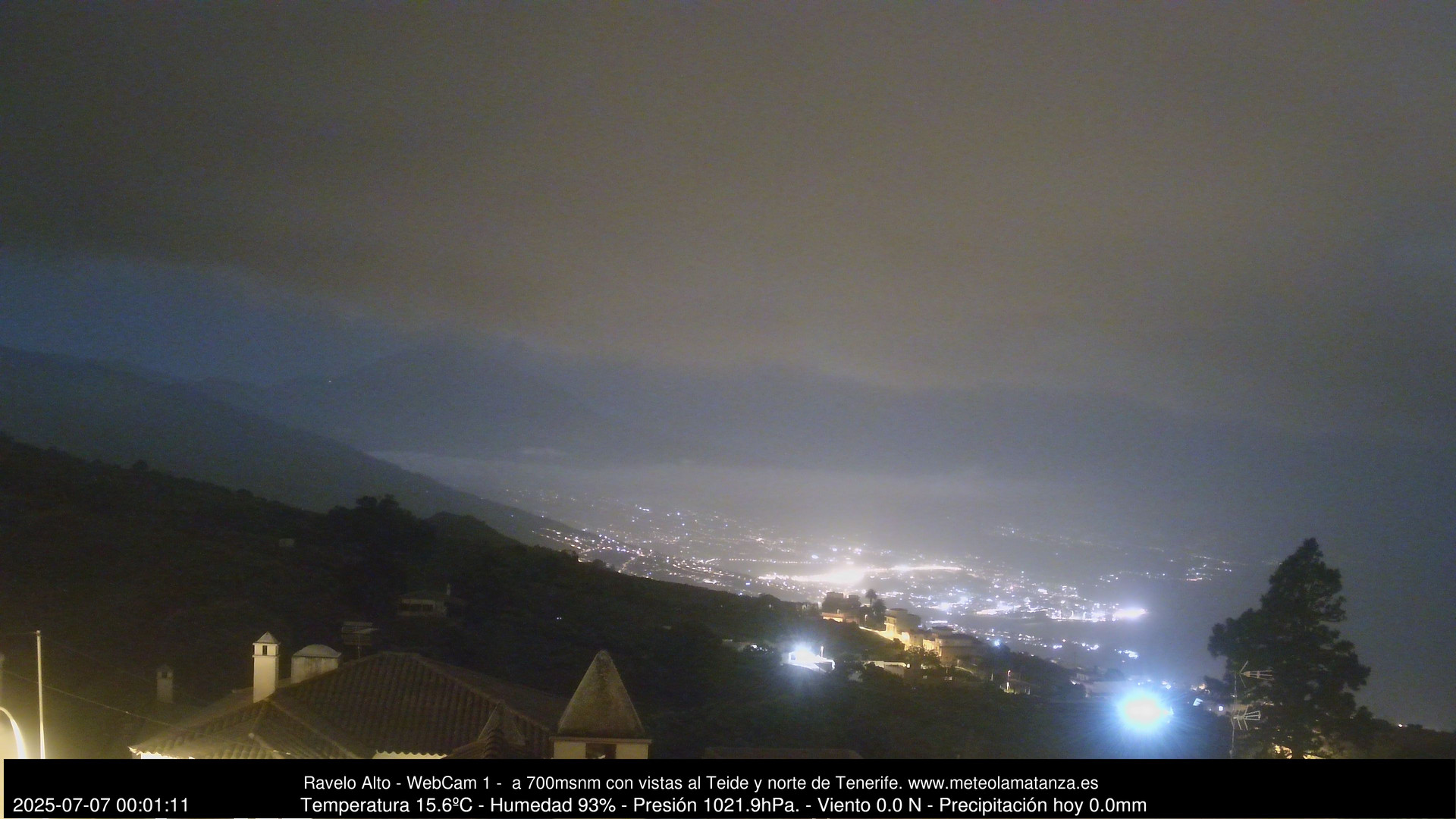 time-lapse frame, MeteoRavelo- Visión N de Tenerife webcam