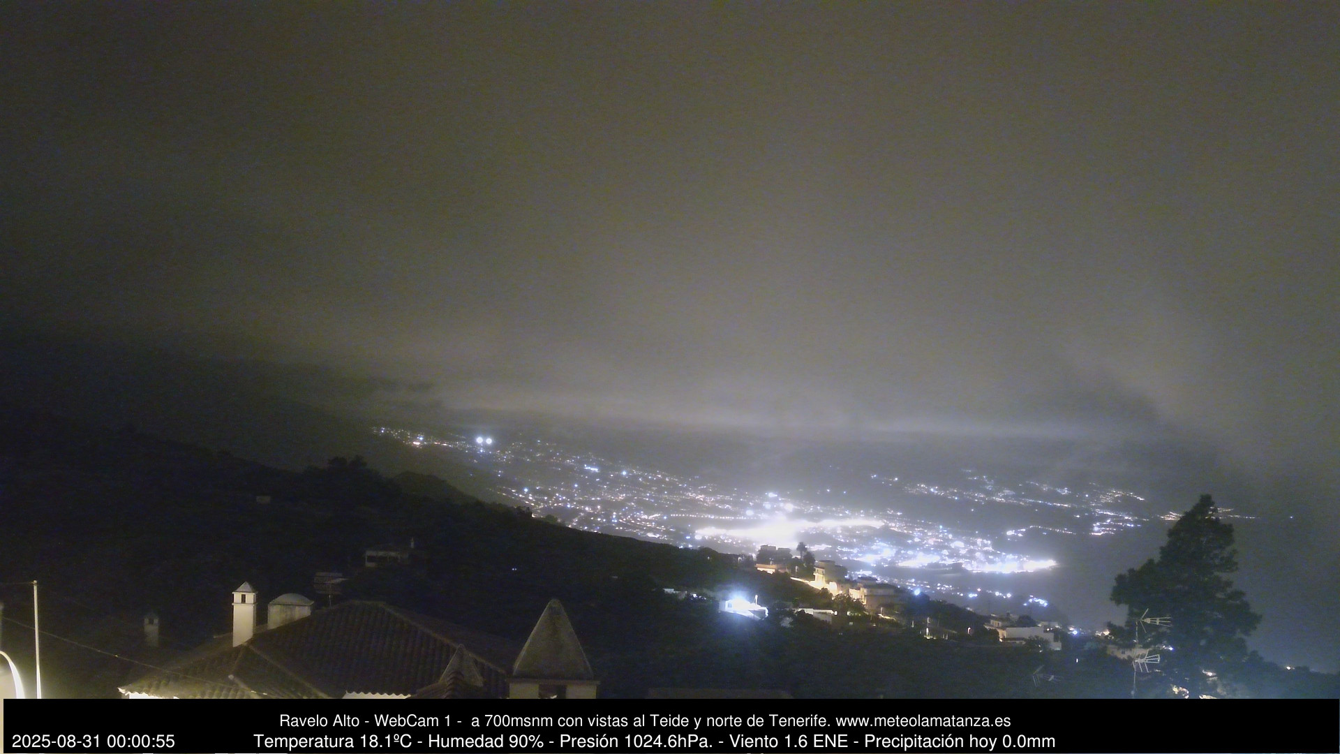time-lapse frame, MeteoRavelo- Visión N de Tenerife webcam