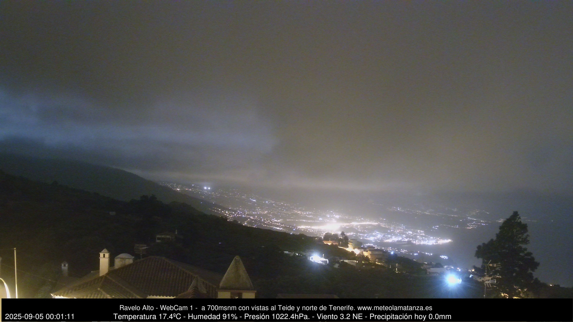 time-lapse frame, MeteoRavelo- Visión N de Tenerife webcam