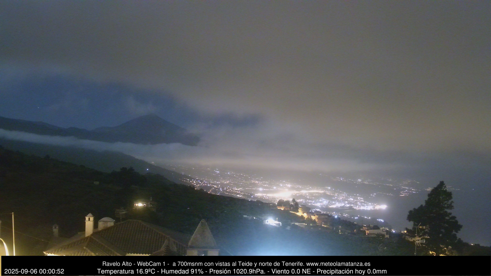 time-lapse frame, MeteoRavelo- Visión N de Tenerife webcam