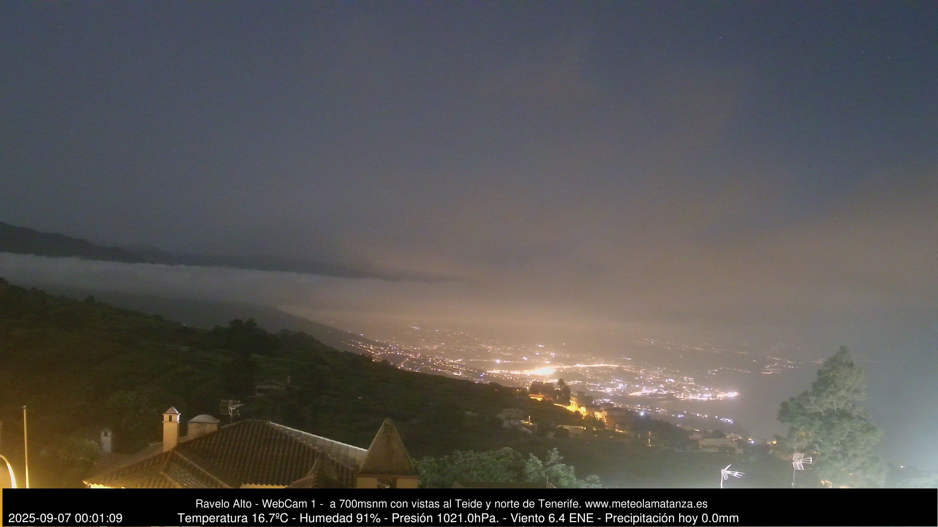 time-lapse frame, MeteoRavelo- Visión N de Tenerife webcam