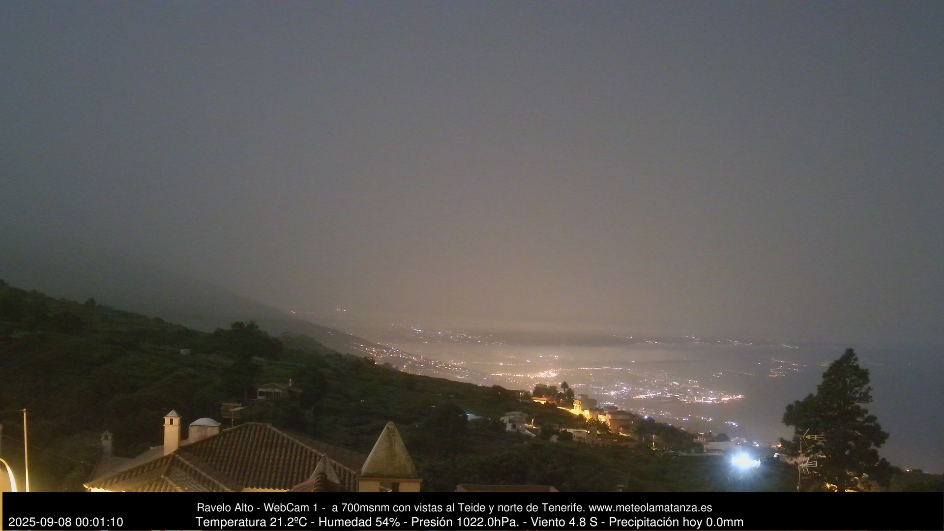 time-lapse frame, MeteoRavelo- Visión N de Tenerife webcam