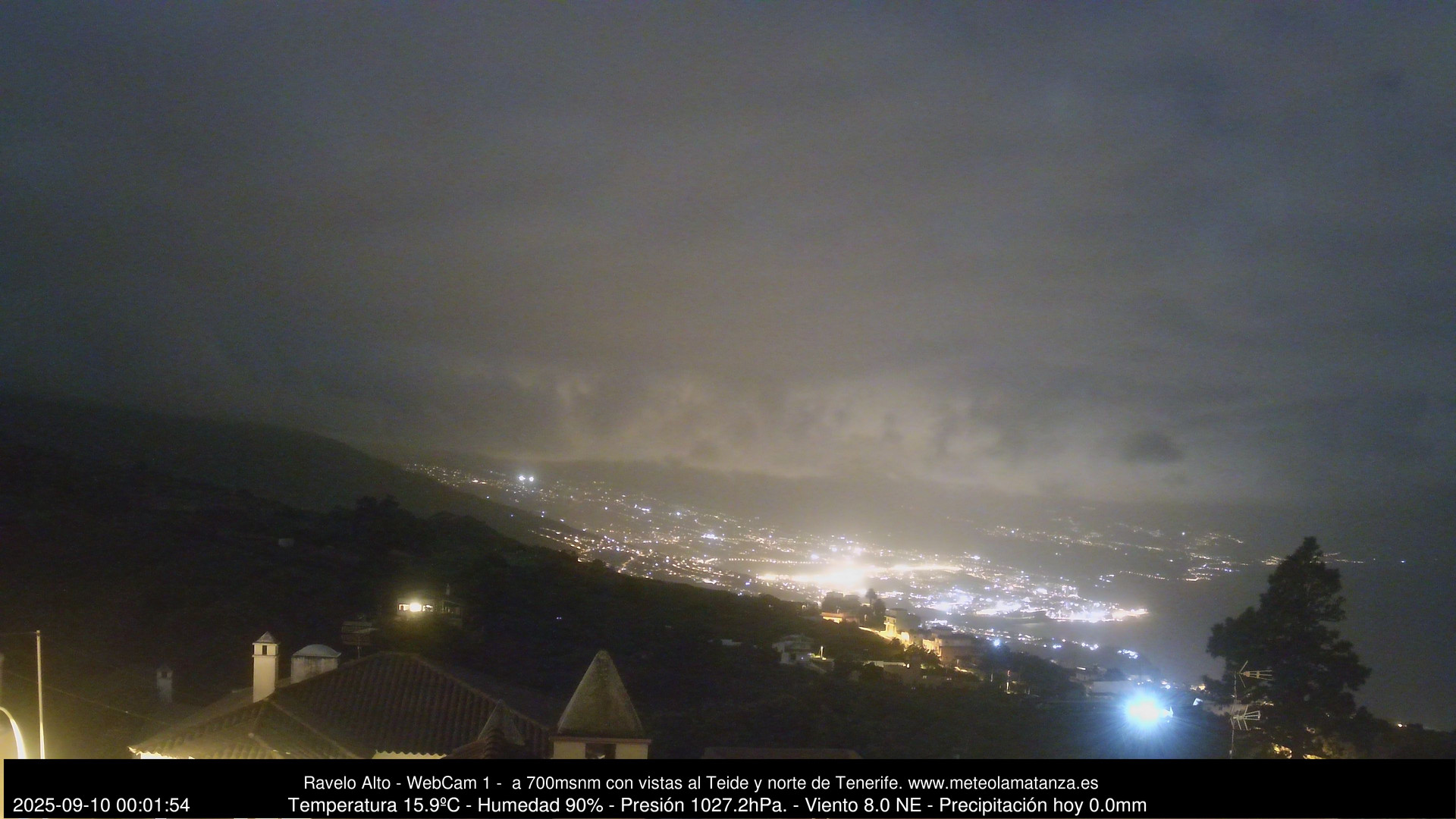 time-lapse frame, MeteoRavelo- Visión N de Tenerife webcam