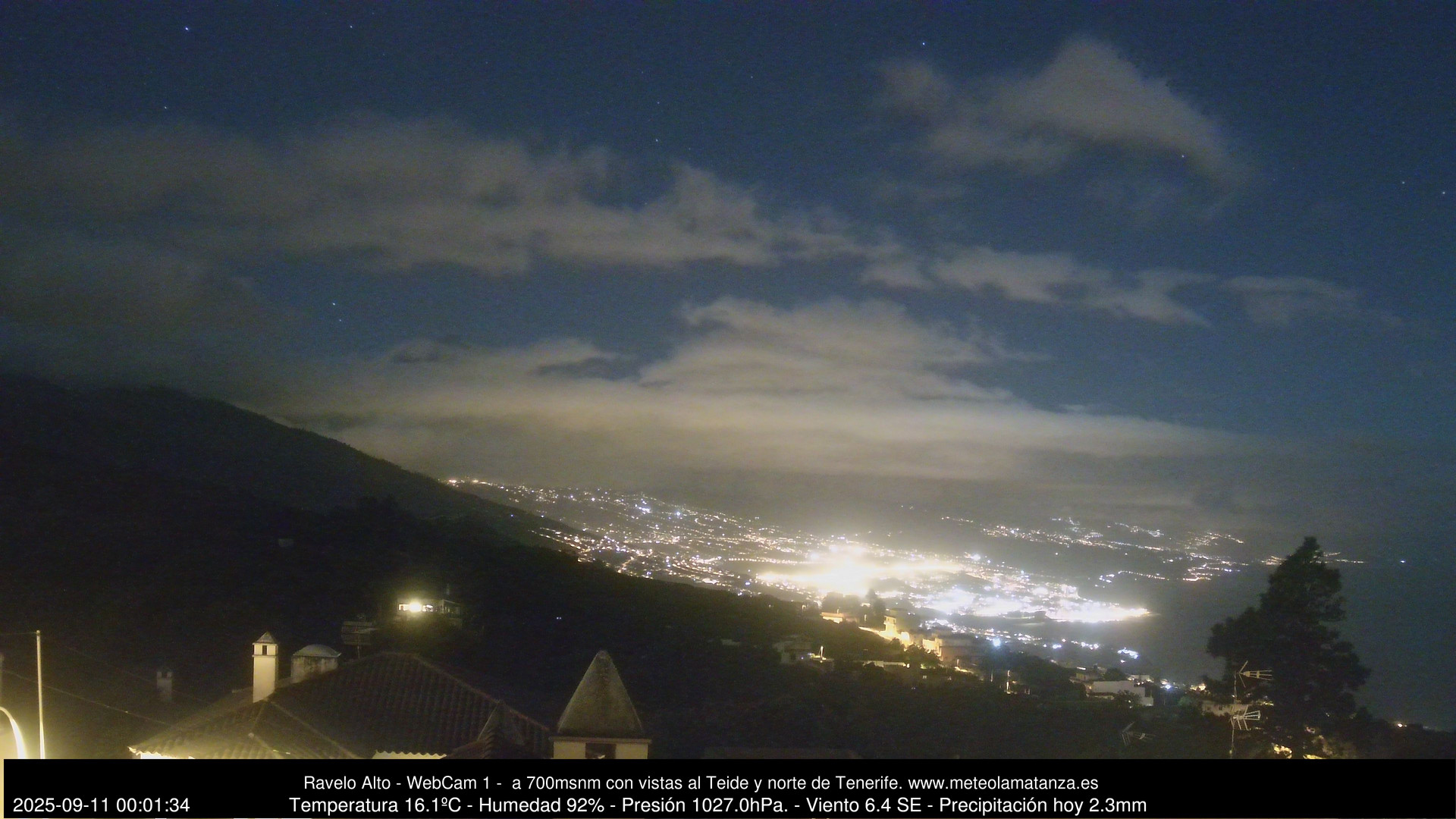 time-lapse frame, MeteoRavelo- Visión N de Tenerife webcam
