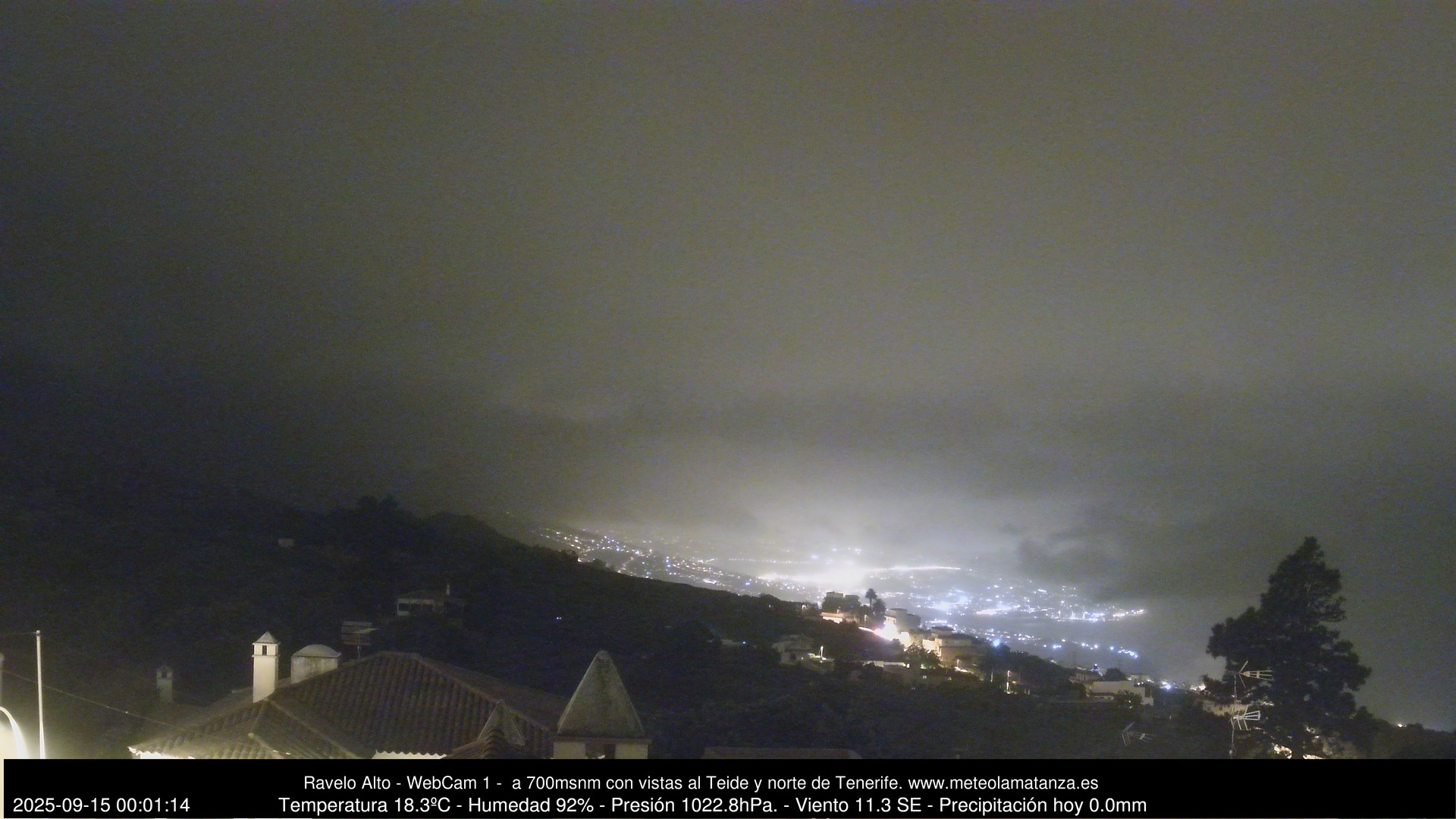 time-lapse frame, MeteoRavelo- Visión N de Tenerife webcam