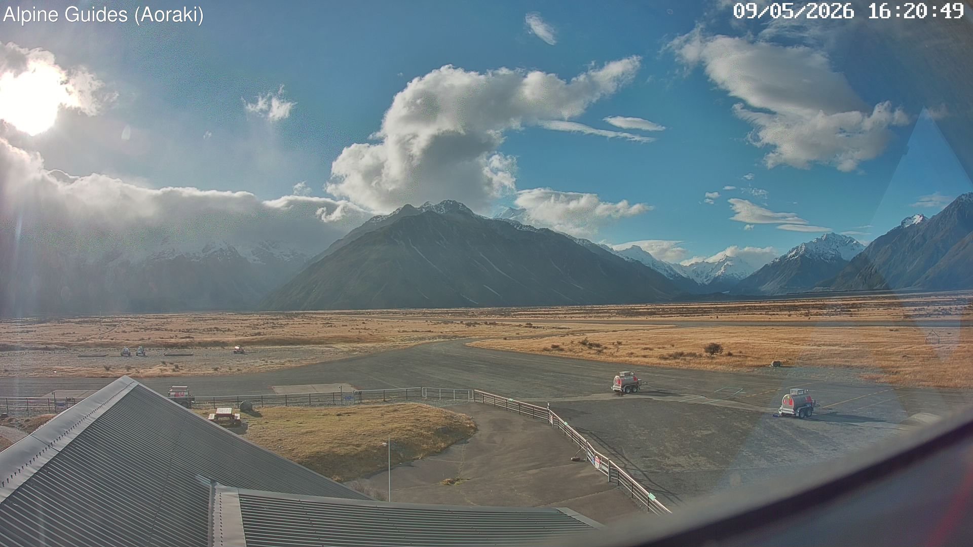 time-lapse frame, Mount Cook Airport North webcam