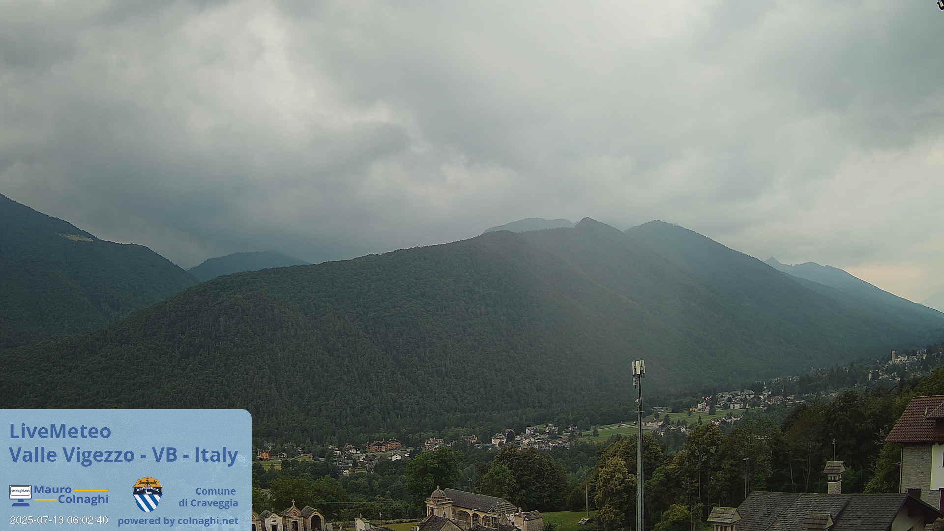 time-lapse frame, Valle Vigezzo webcam