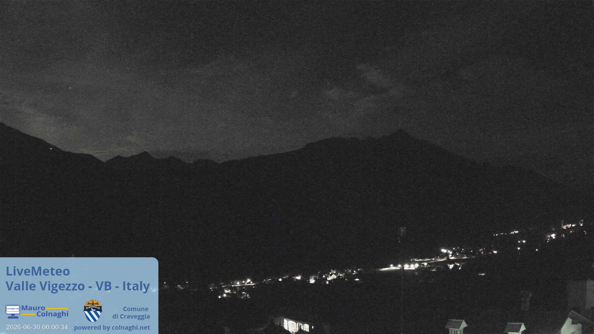 time-lapse frame, Valle Vigezzo webcam