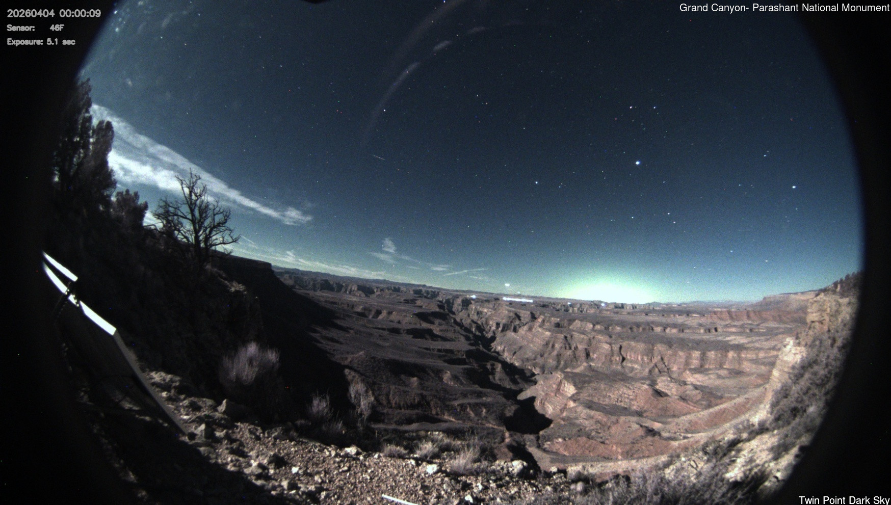 time-lapse frame, Twin Point - Dark Sky webcam