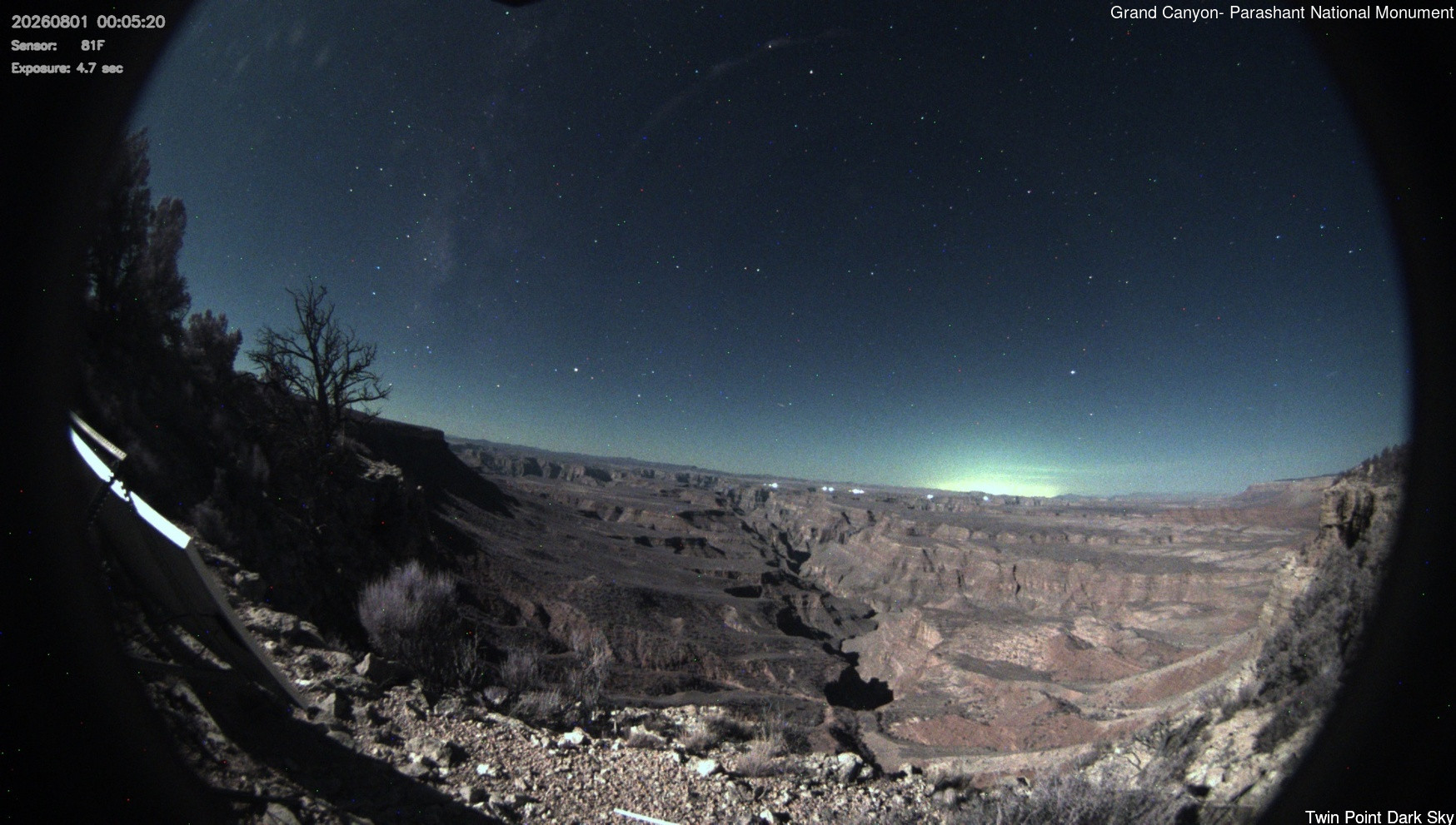 time-lapse frame, Twin Point - Dark Sky webcam