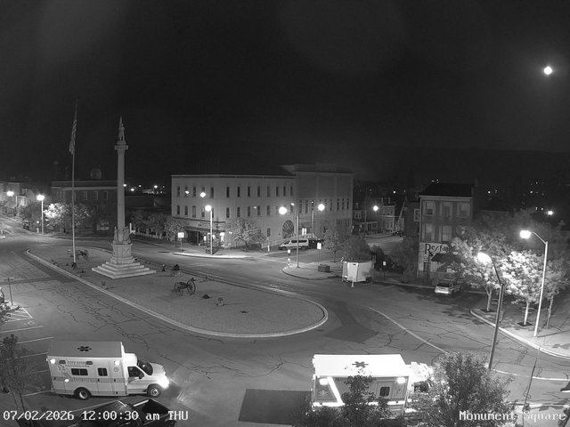 time-lapse frame, Monument Square Center webcam
