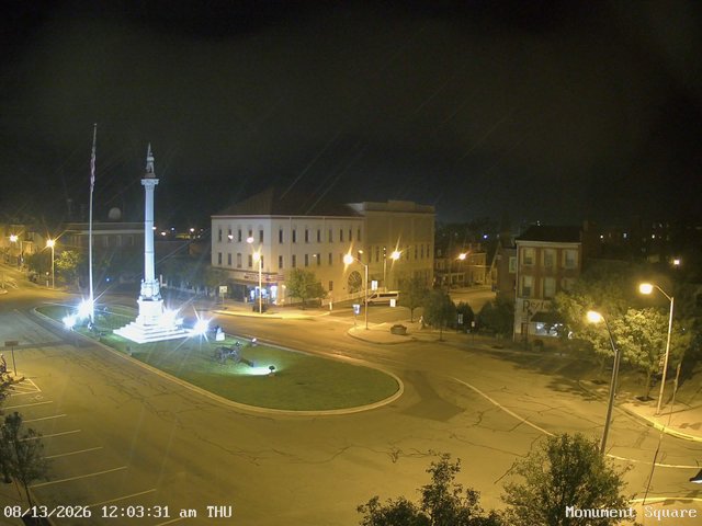time-lapse frame, Monument Square Center webcam
