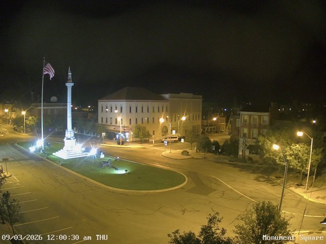 time-lapse frame, Monument Square Center webcam