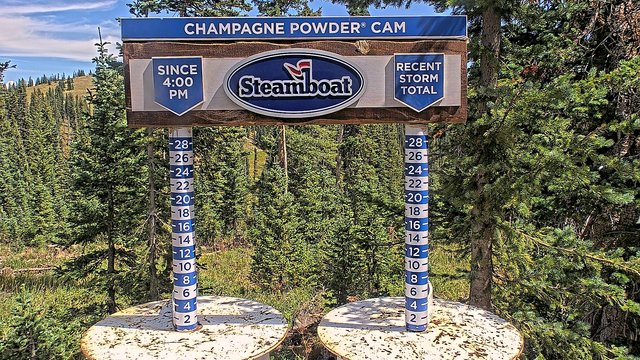 view from Steamboat Champagne Powder on 2026-08-24