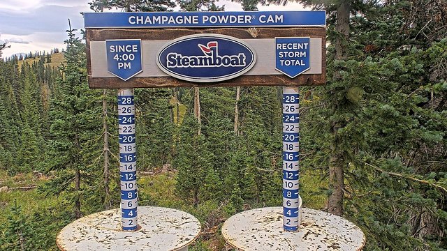 view from Steamboat Champagne Powder on 2026-08-28