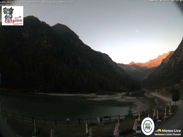 time-lapse frame, Macugnaga Lago delle Fate webcam