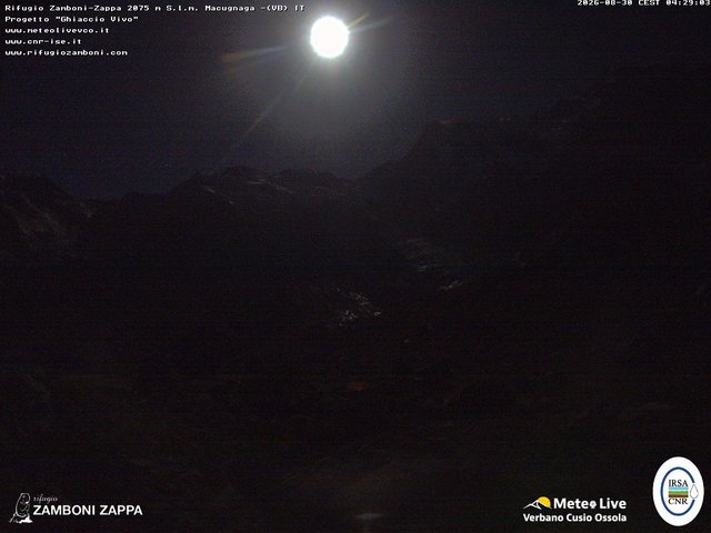 time-lapse frame, Rifugio Zamboni webcam