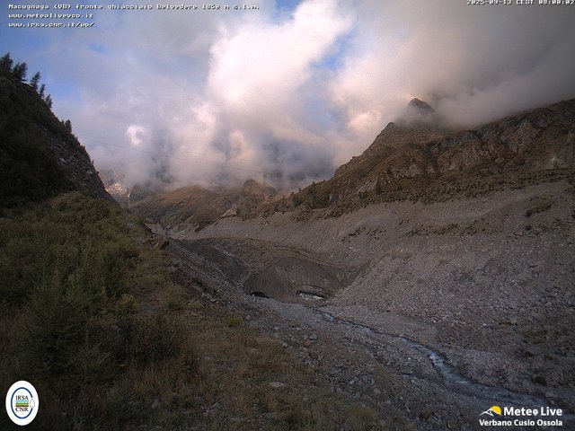 time-lapse frame, Fronte ghiacciaio Belvedere webcam