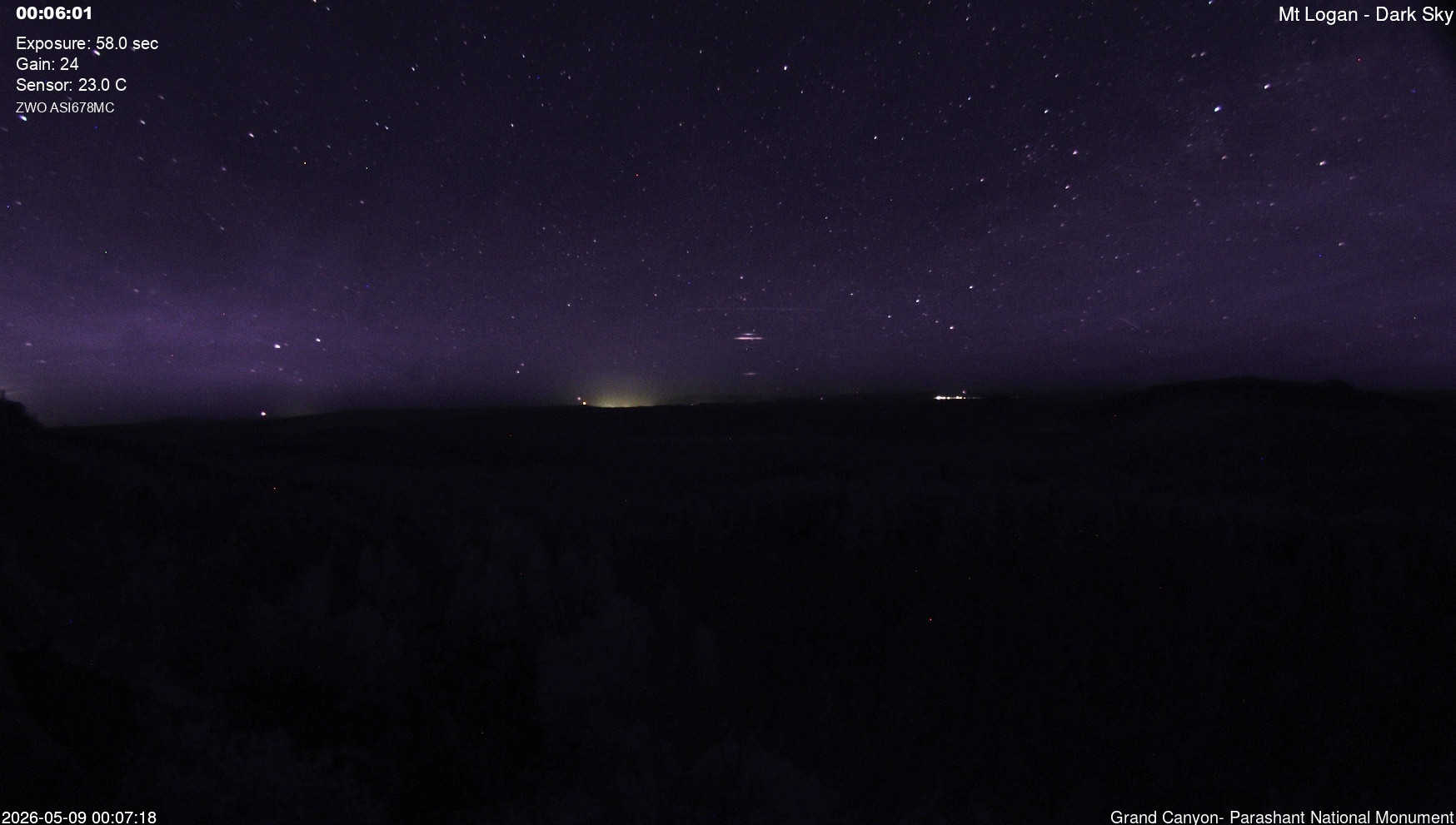 time-lapse frame, Mt Logan - Dark Sky webcam