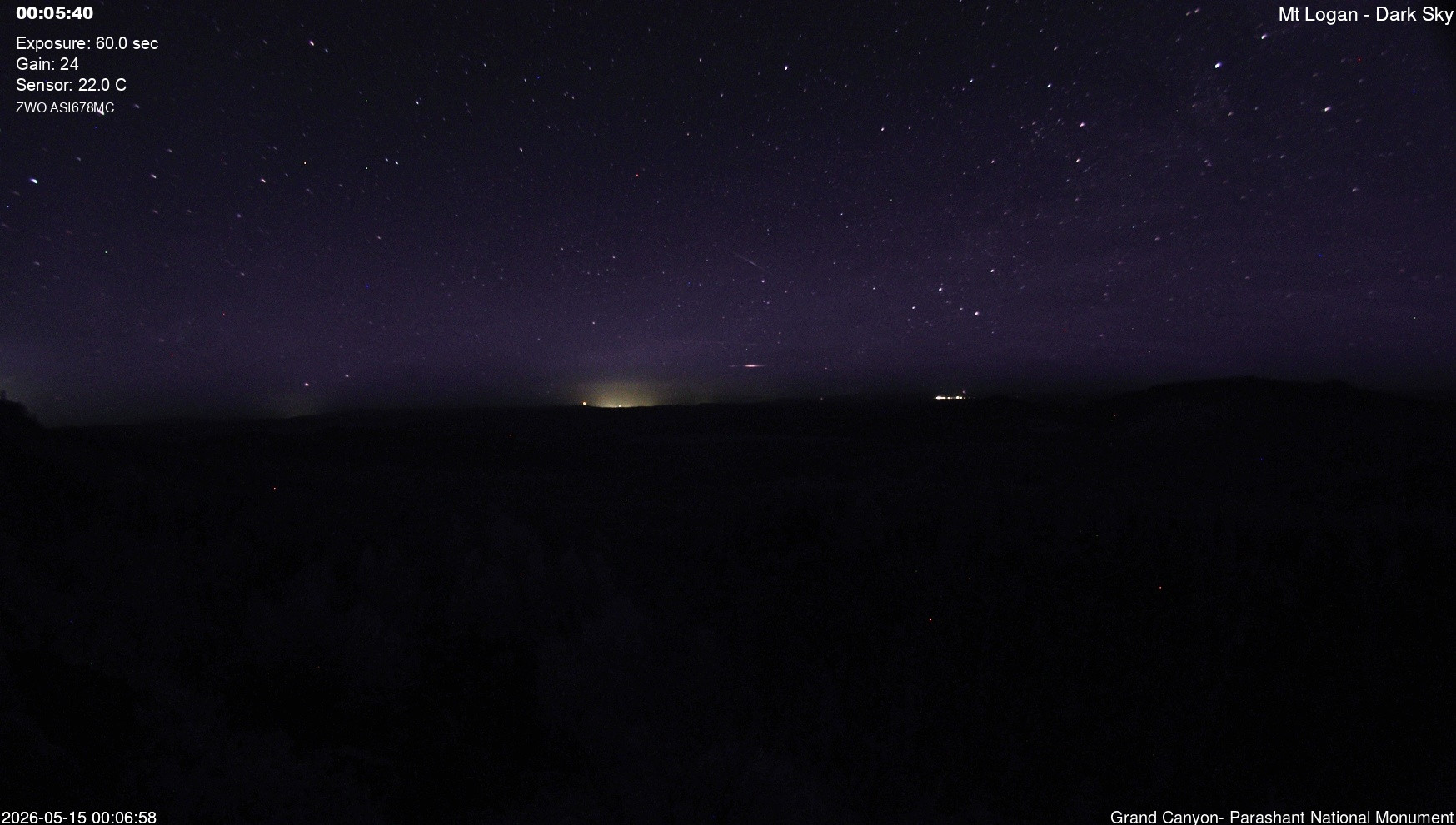time-lapse frame, Mt Logan - Dark Sky webcam