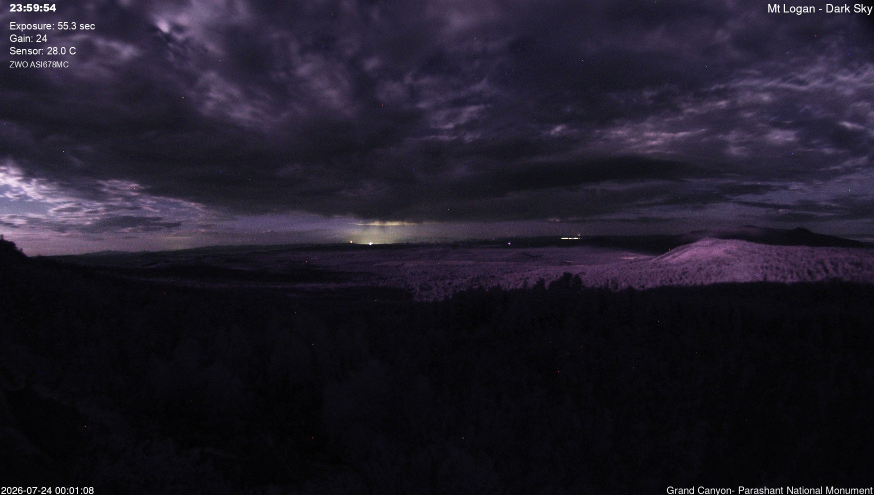 time-lapse frame, Mt Logan - Dark Sky webcam