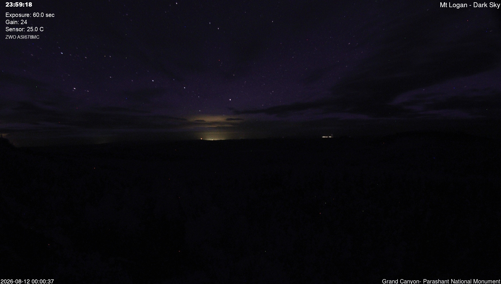 time-lapse frame, Mt Logan - Dark Sky webcam