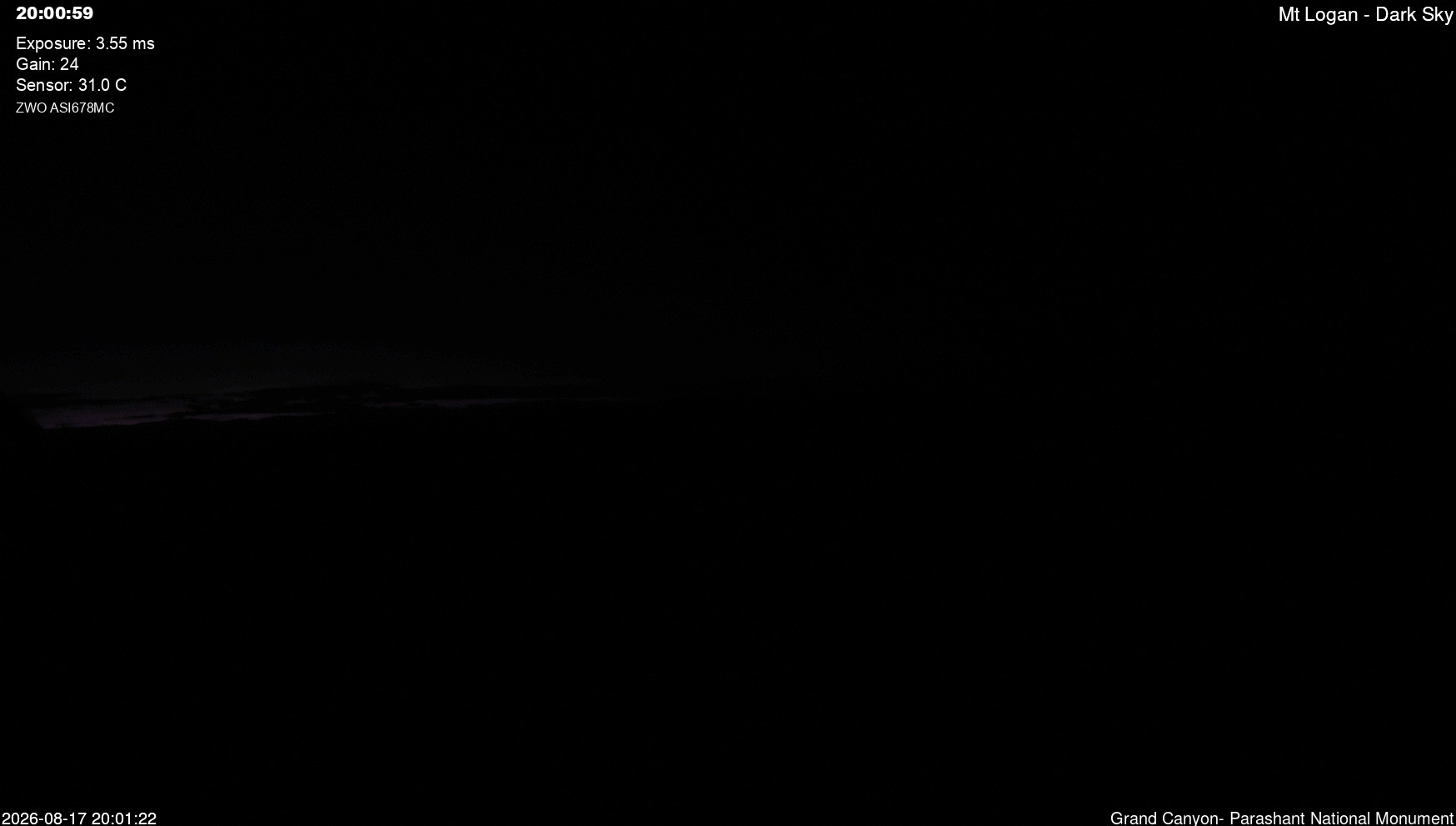 view from Mt Logan - Dark Sky on 2026-08-17