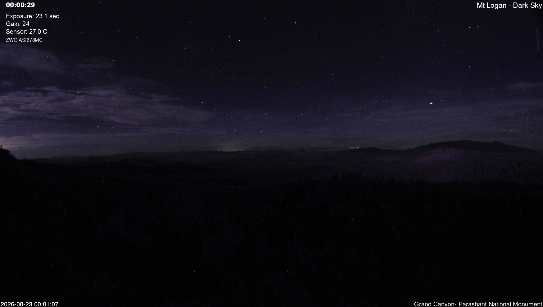 time-lapse frame, Mt Logan - Dark Sky webcam