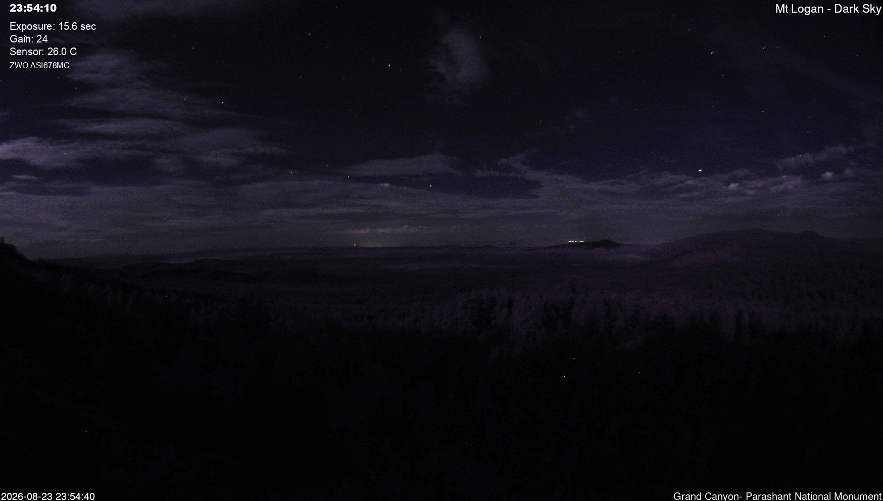 view from Mt Logan - Dark Sky on 2026-08-23