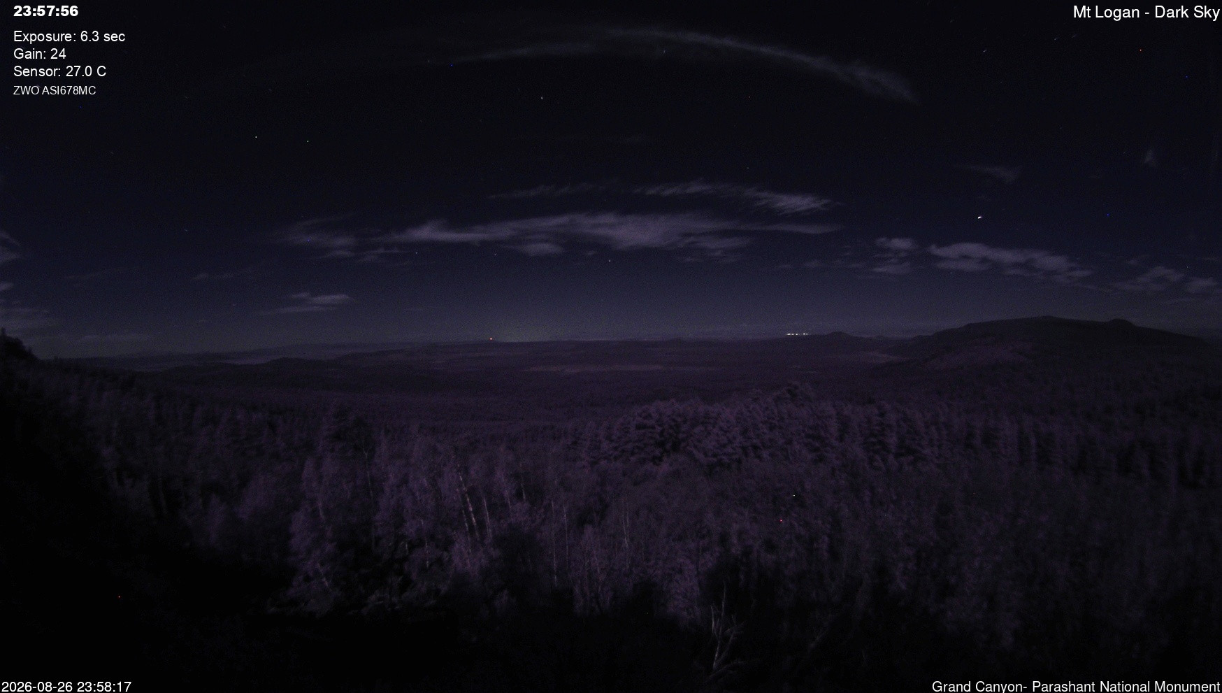 view from Mt Logan - Dark Sky on 2026-08-26