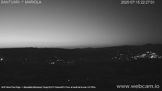 time-lapse frame, Font Roja --> Baradello webcam