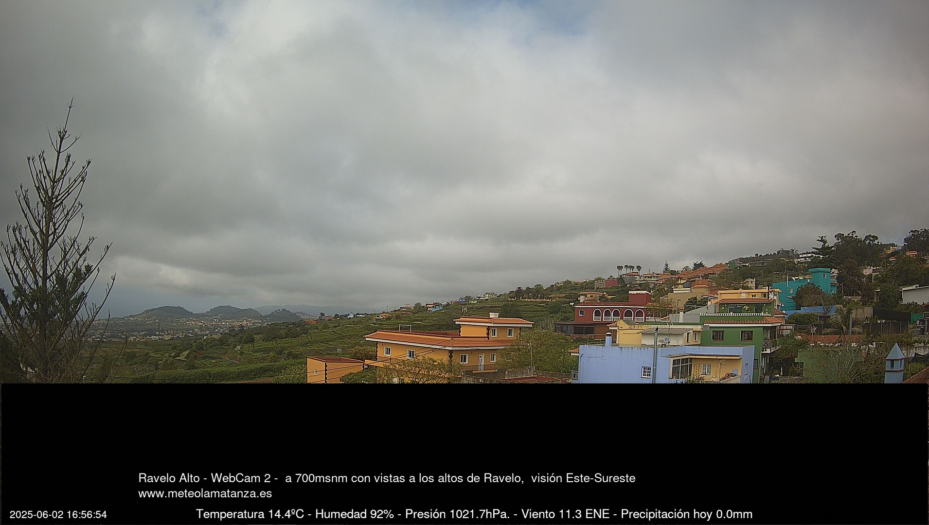time-lapse frame, Ravelo, visión E-SE, 428msnm webcam