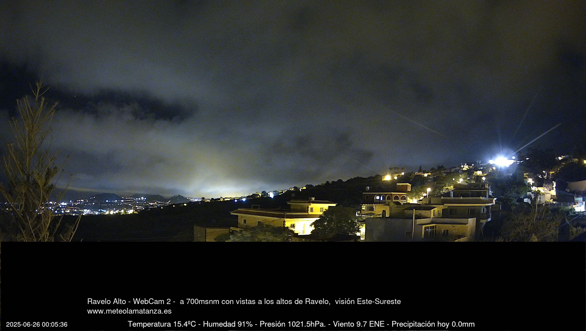 time-lapse frame, Ravelo, visión E-SE, 428msnm webcam