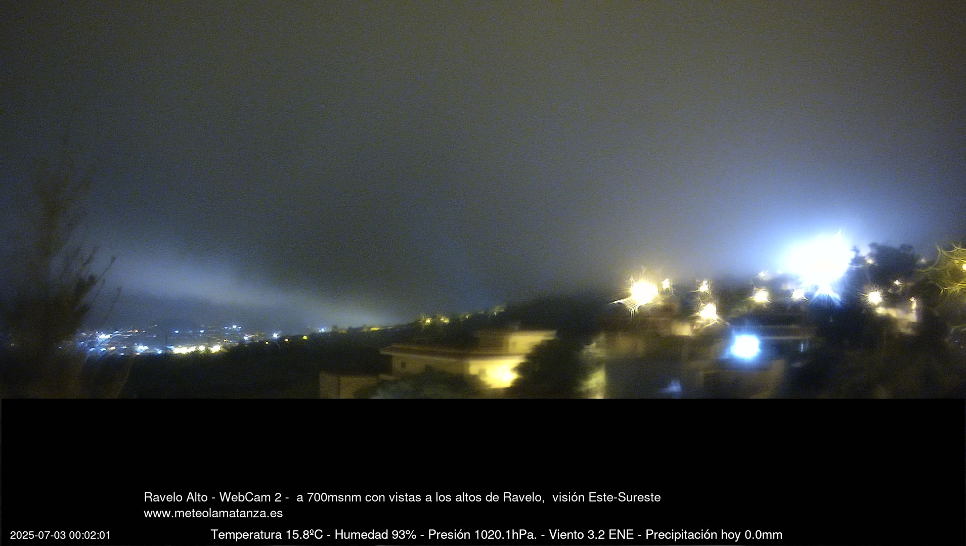 time-lapse frame, Ravelo, visión E-SE, 428msnm webcam