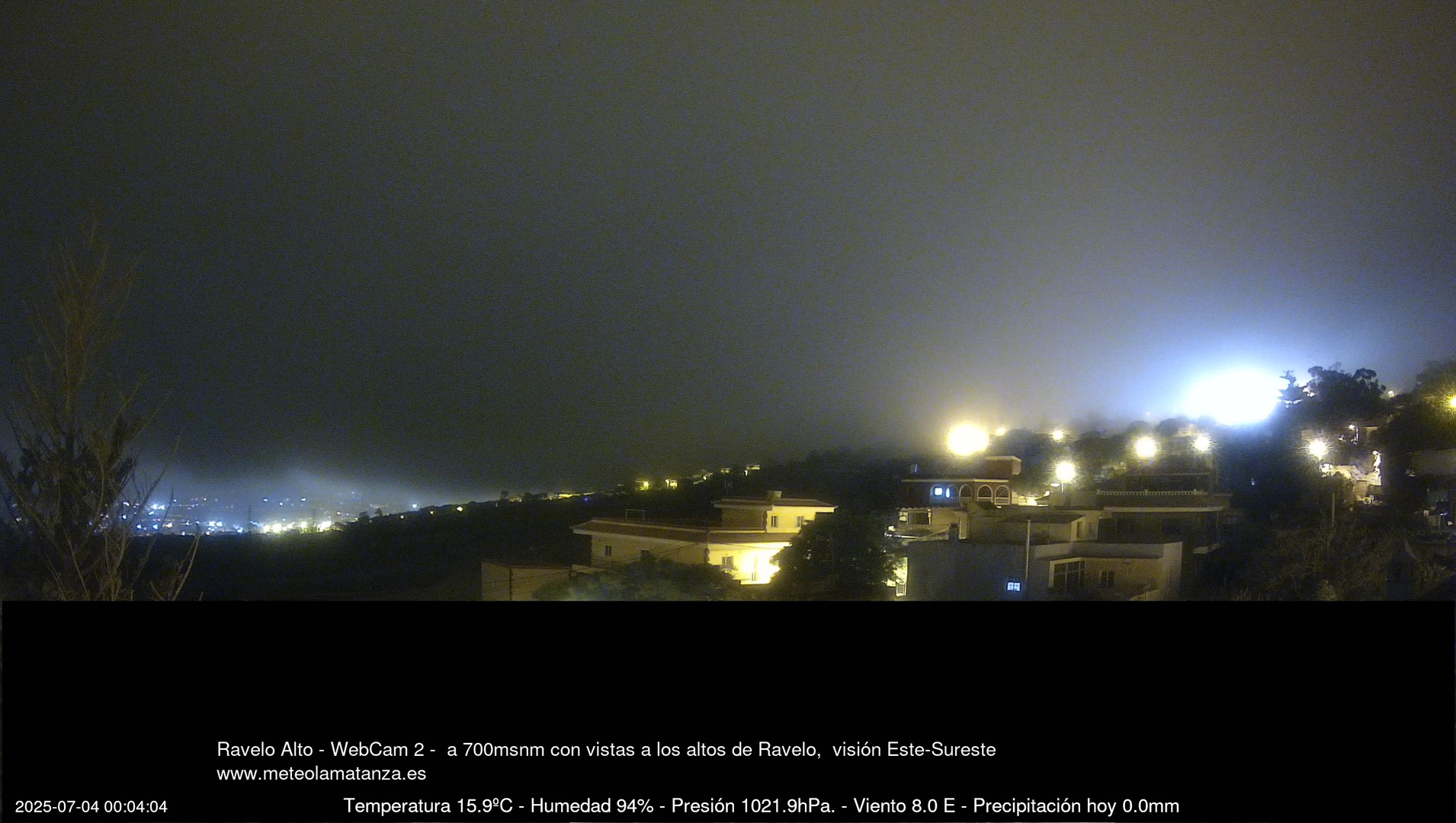 time-lapse frame, Ravelo, visión E-SE, 428msnm webcam