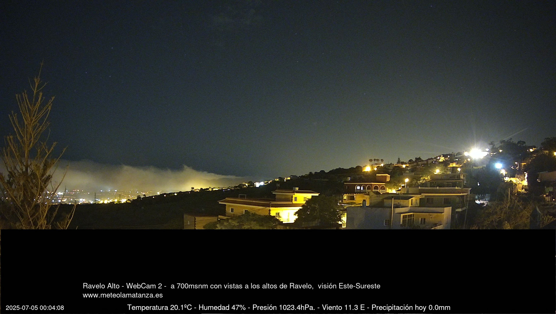 time-lapse frame, Ravelo, visión E-SE, 428msnm webcam