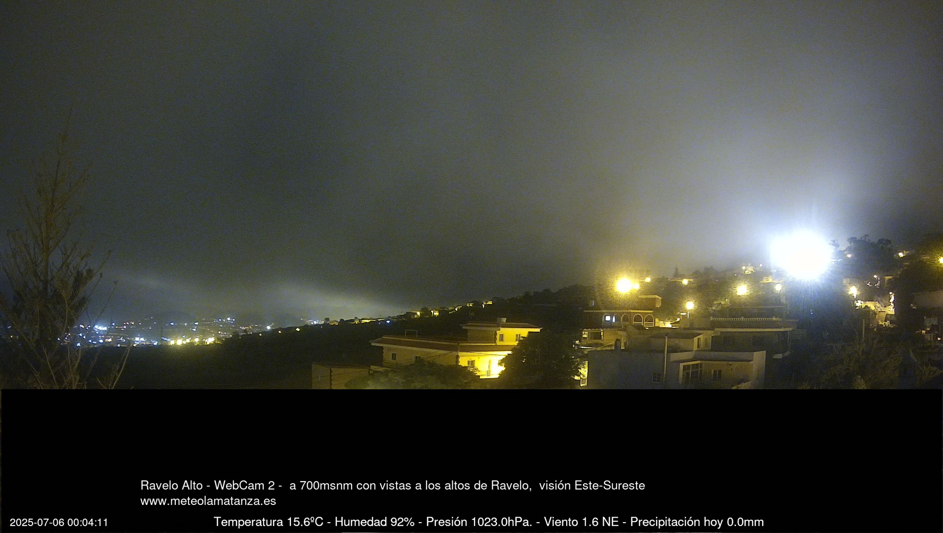 time-lapse frame, Ravelo, visión E-SE, 428msnm webcam