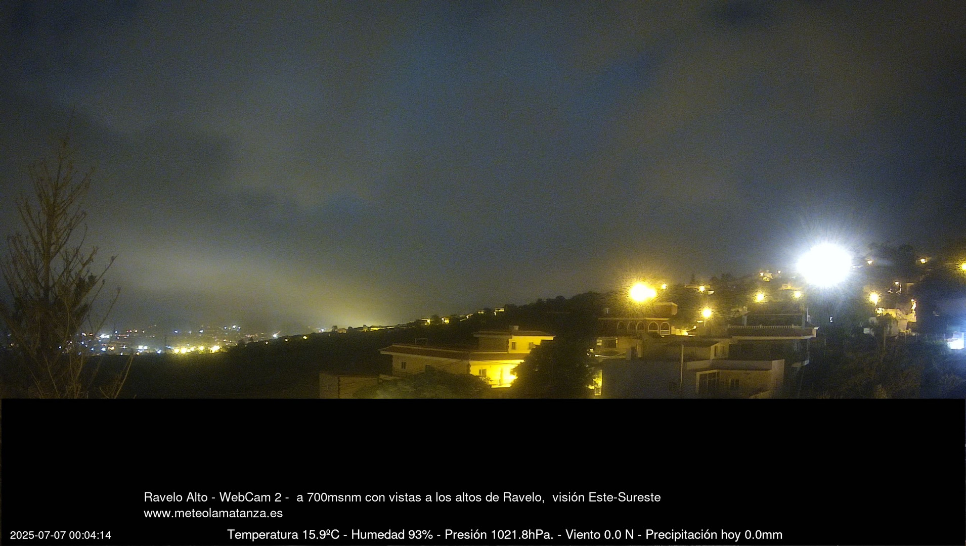 time-lapse frame, Ravelo, visión E-SE, 428msnm webcam