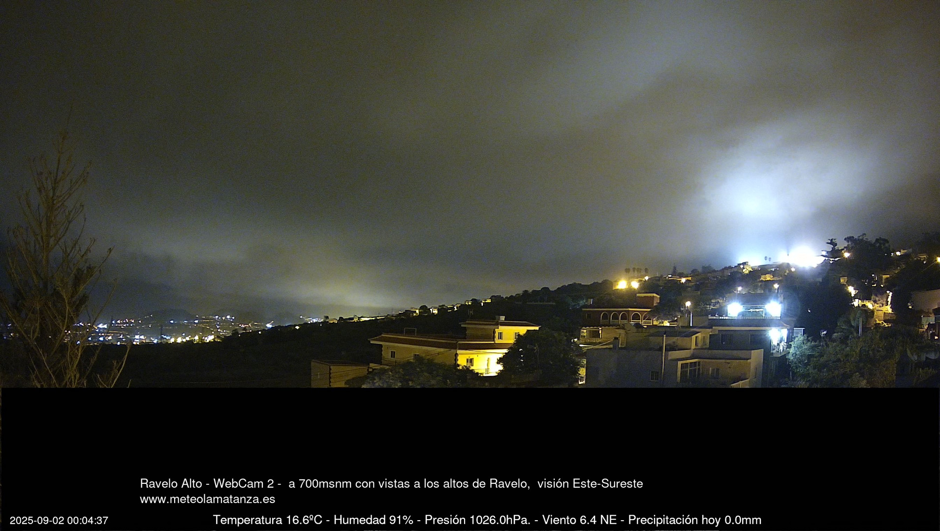 time-lapse frame, Ravelo, visión E-SE, 428msnm webcam