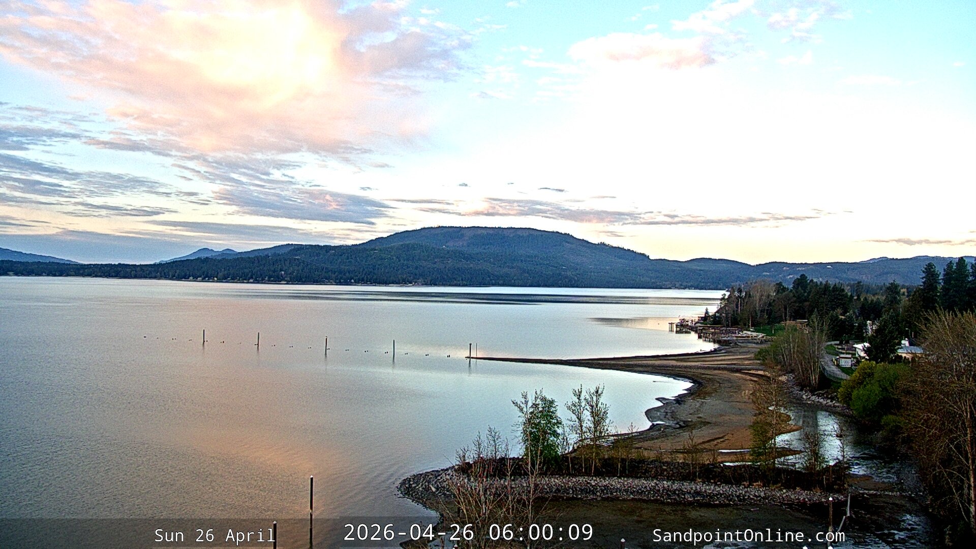 time-lapse frame, Sandpoint Online - Lake Pend Oreille webcam