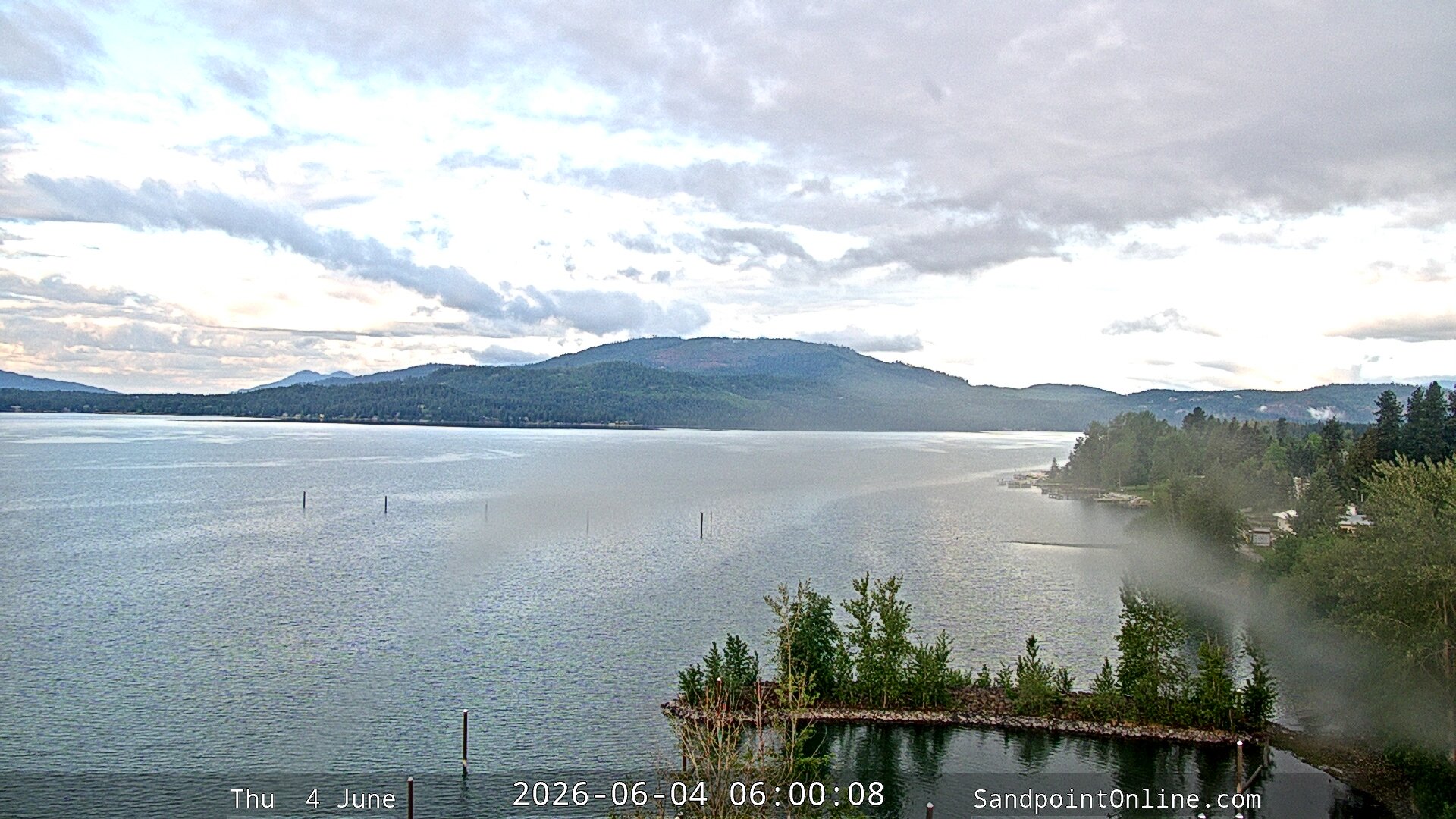 time-lapse frame, Sandpoint Online - Lake Pend Oreille webcam