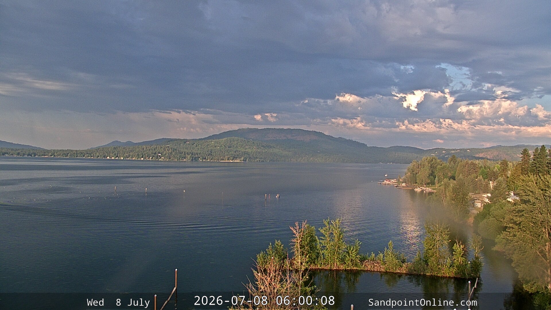 time-lapse frame, Sandpoint Online - Lake Pend Oreille webcam