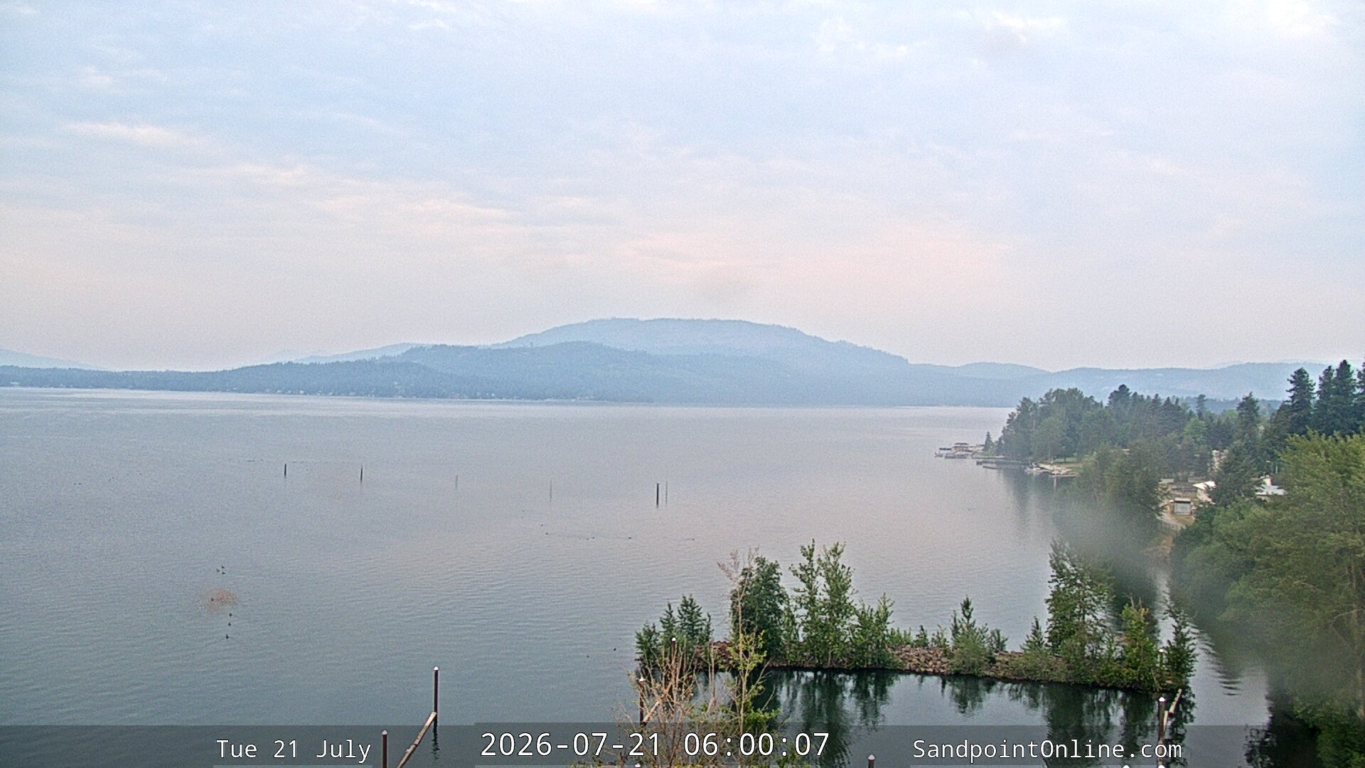 time-lapse frame, Sandpoint Online - Lake Pend Oreille webcam