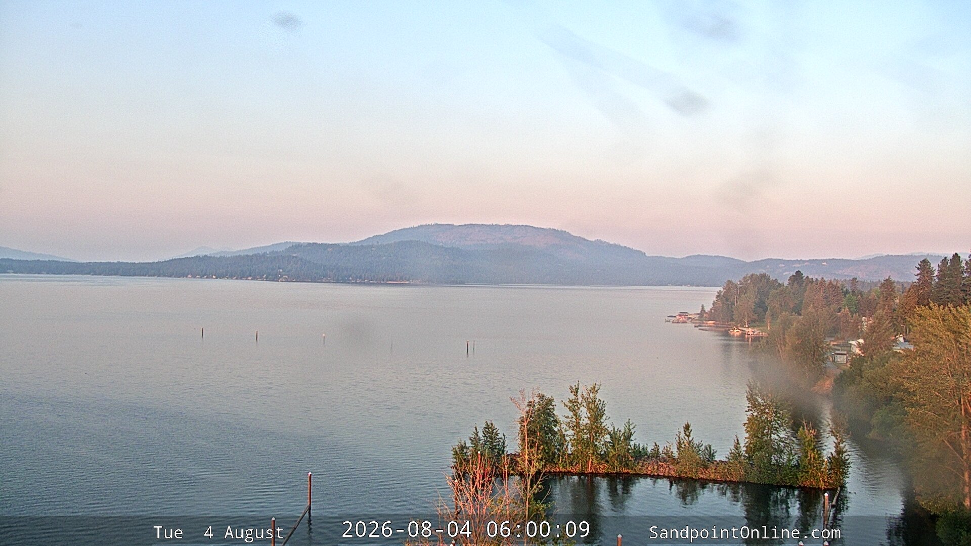 time-lapse frame, Sandpoint Online - Lake Pend Oreille webcam