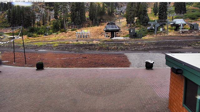 view from Palisades Tahoe Alpine Lodge Base Area on 2026-09-04