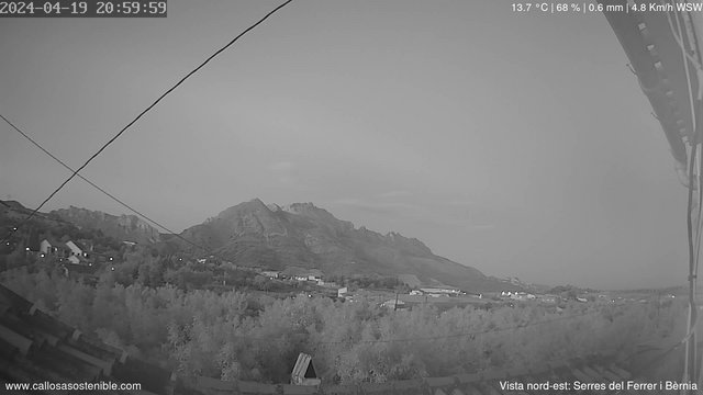 time-lapse frame, Callosa d'en Sarrià - Serra de Bèrnia webcam