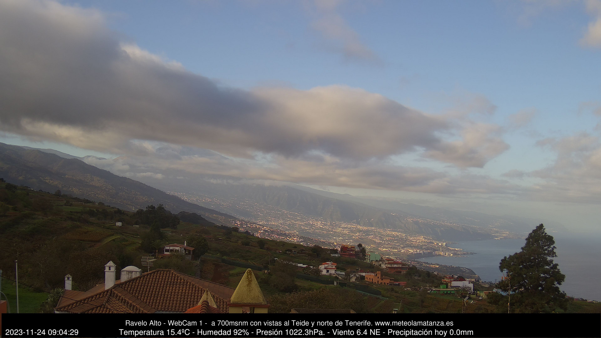 time-lapse frame, MeteoRavelo- Visión N de Tenerife webcam